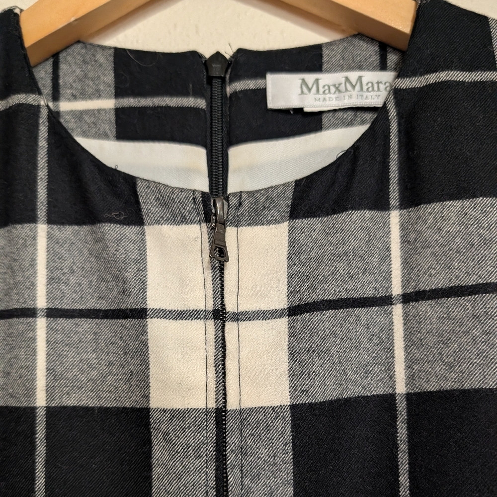 MaxMara Plaid Sleeveless Sheath Dress size S - Picture 4 of 9